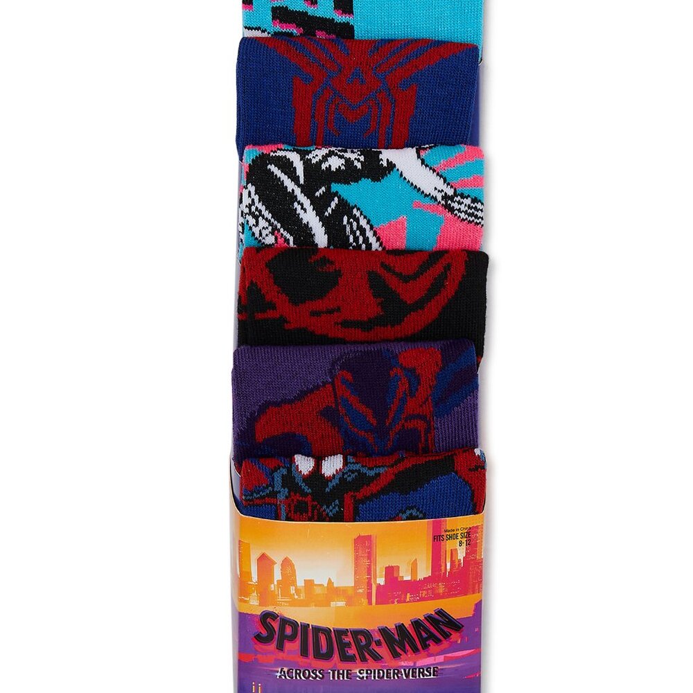 NIP Marvel Spider-Verse Men's Crew Socks 6 Pack